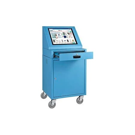 Global Industrial Mobile LCD Console Computer Cabinet, Blue 273115BL